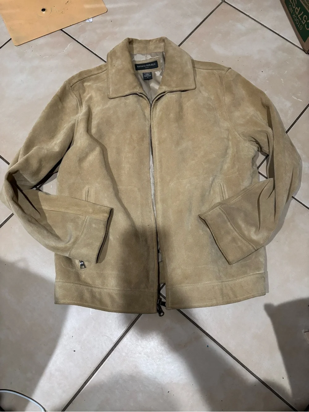 Banana Republic Men's Tan Suede Zip Jacket